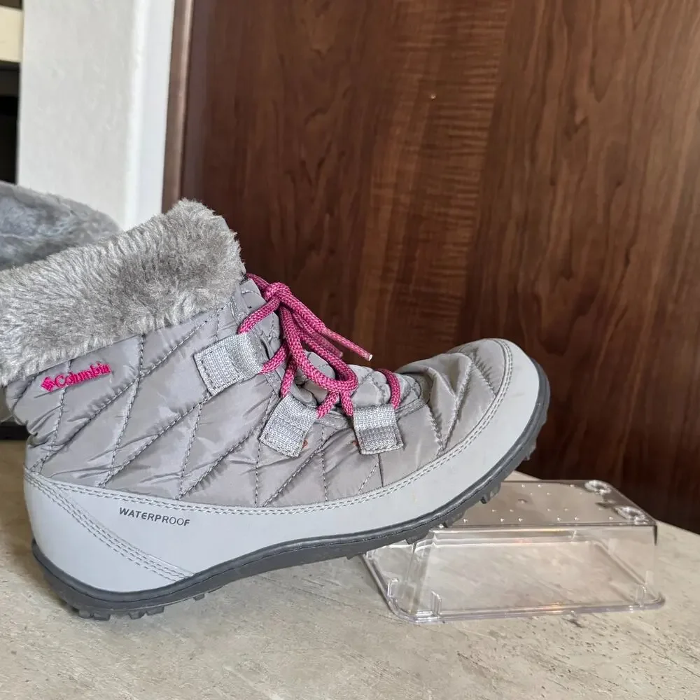 Columbia Minx Shorty Omni-Heat Waterproof Boots 6Y - EU 38 Womens 7.5-8 Gray